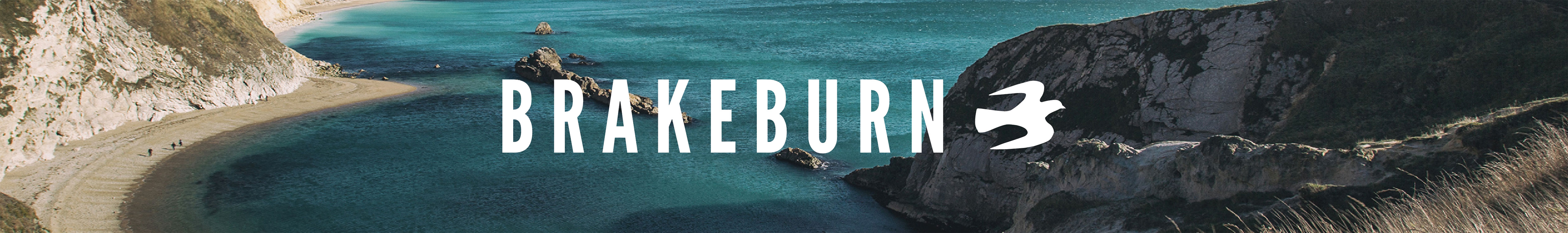 brakeburn logo in the middle of scenic background image