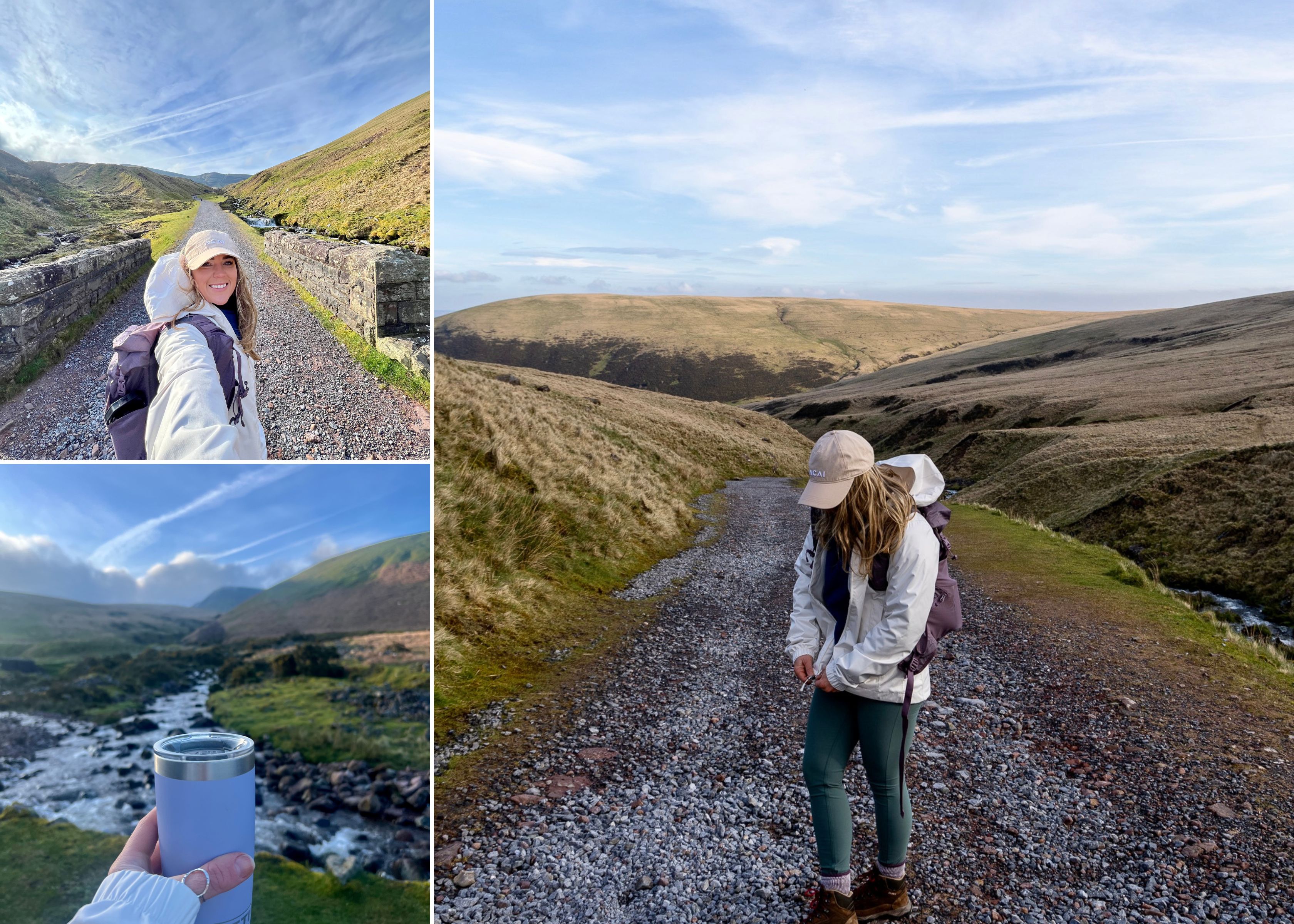 A collage of elle exploring in the outdoors