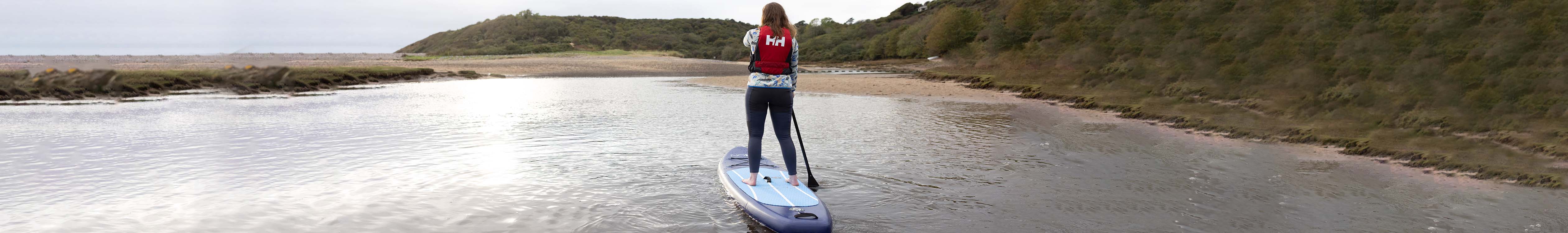 Woman paddleboarding