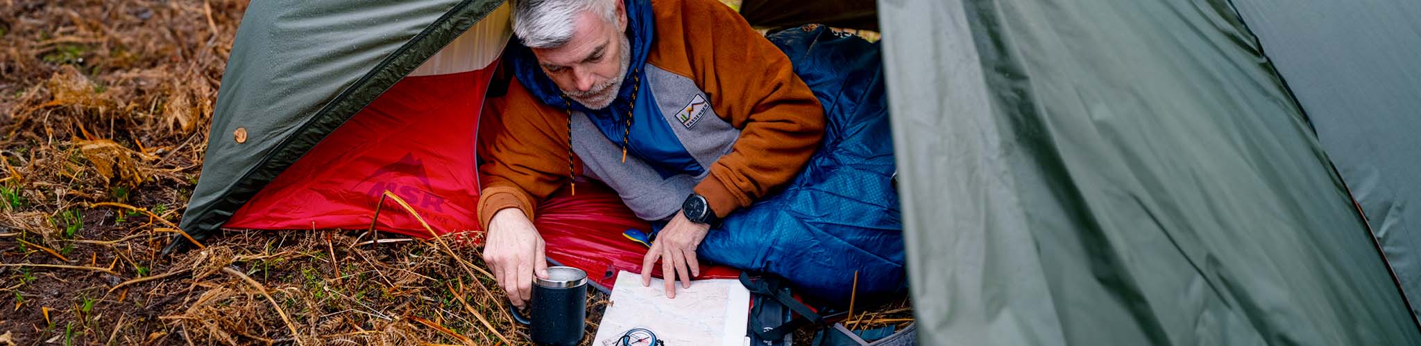 Man in a tent