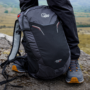 Backpack on a rock