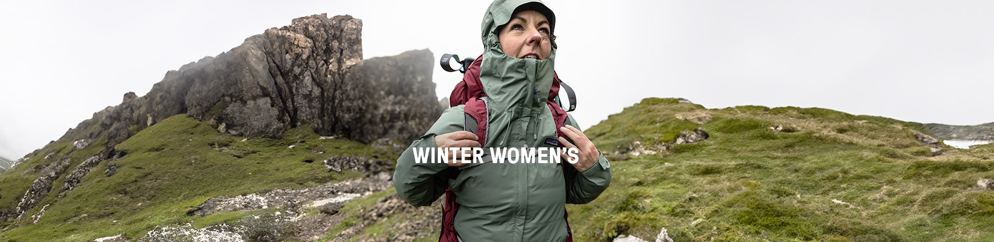 Woman is hiking outdoors