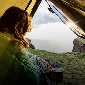 Woman in a tent