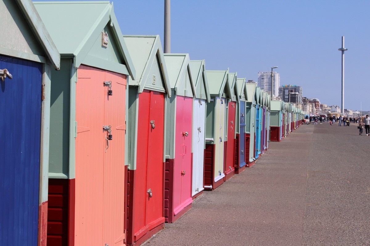 The beach huts on Brighton and Hove Beach 