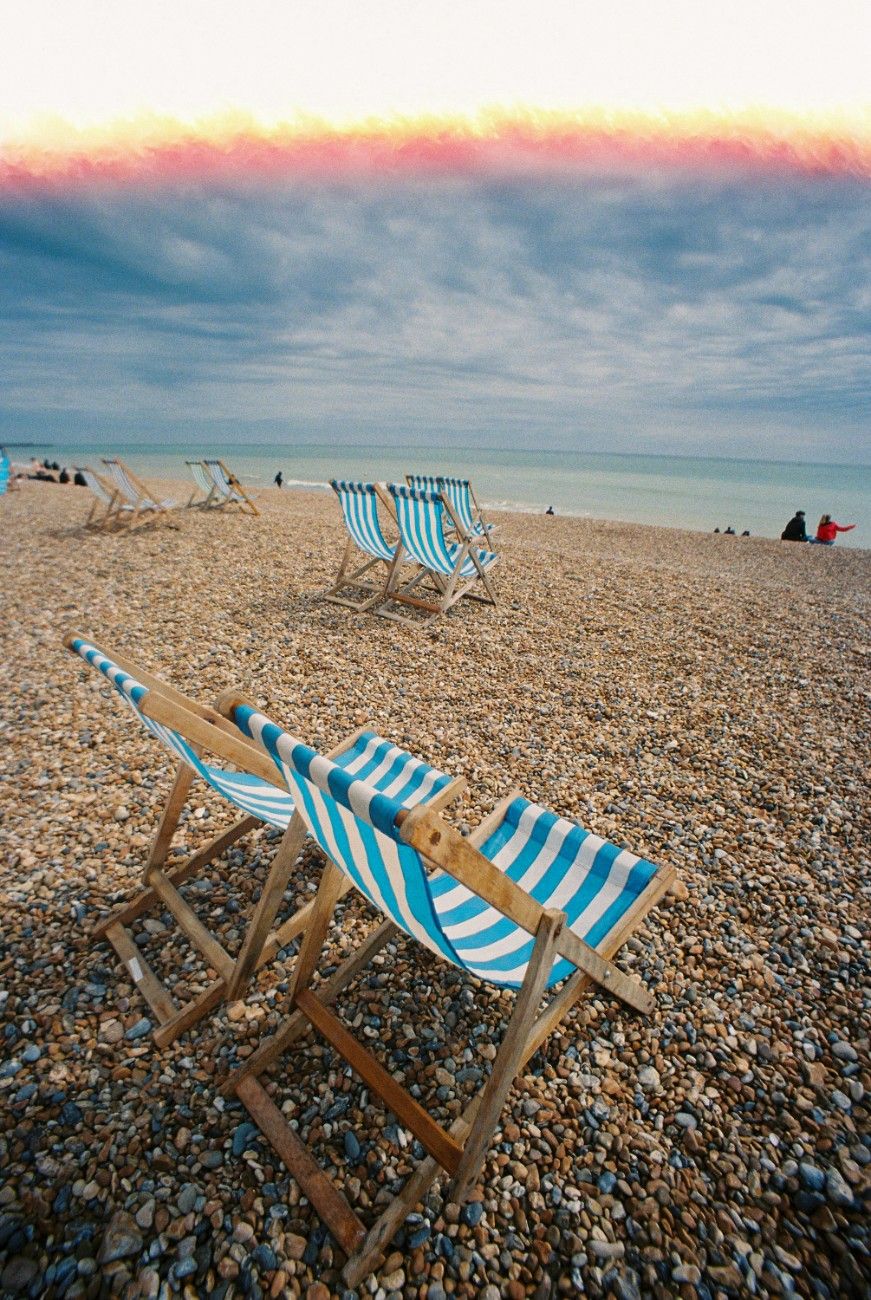 Deck chairs on Brighton Beach 