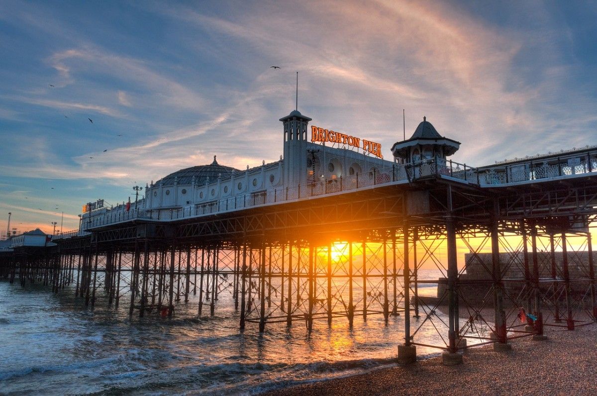 Brighton Pier at sunset 