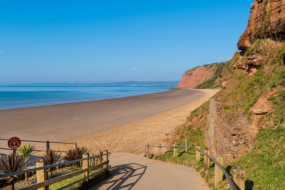 Sandy bay at Exmouth Beach