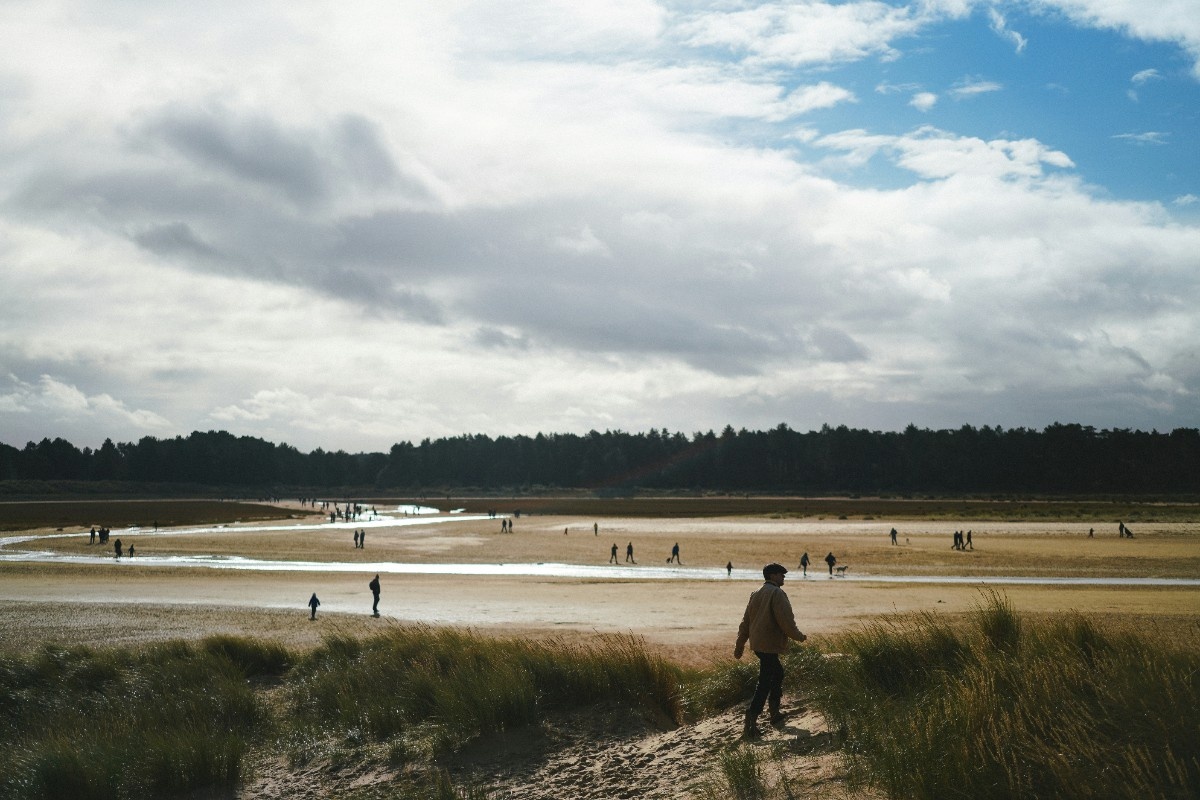 People walking on Holkham beach 