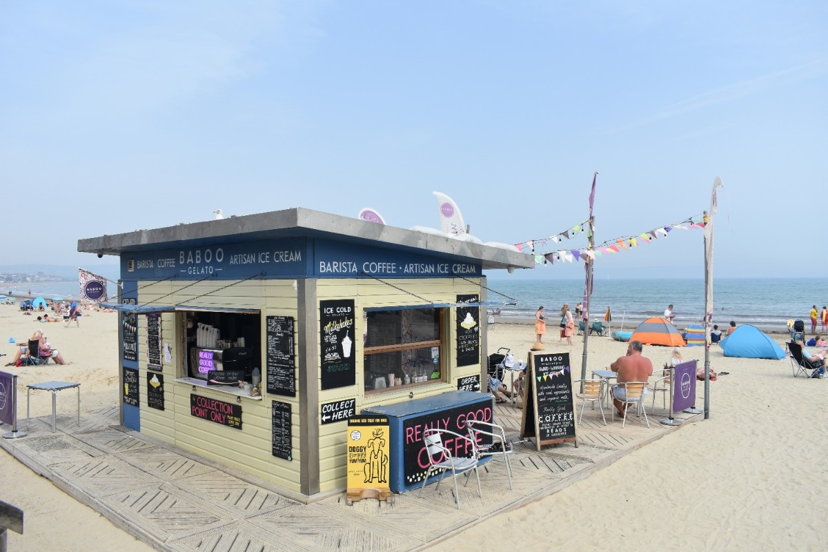 Weymouth beach hut selling food