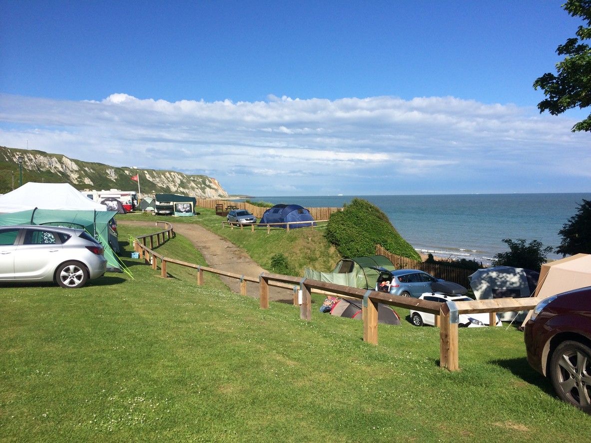 A campsite on the British coast 