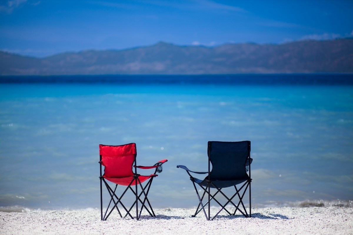 Camp chairs on the beach 