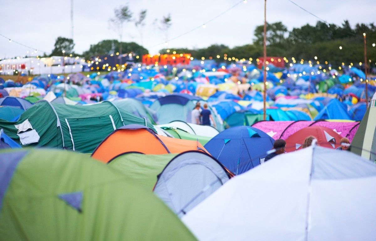 Tents at a camping festival