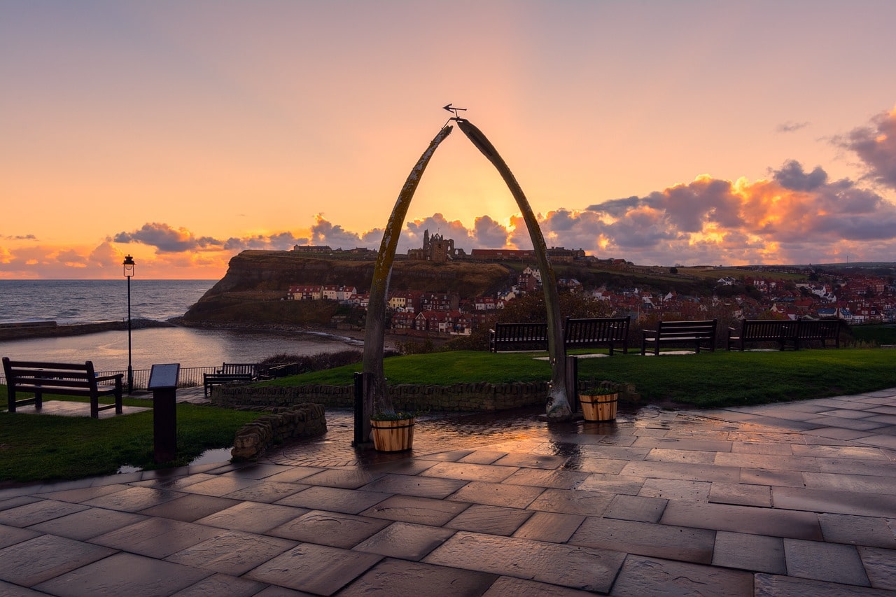 Whale bones monument in Whitby 