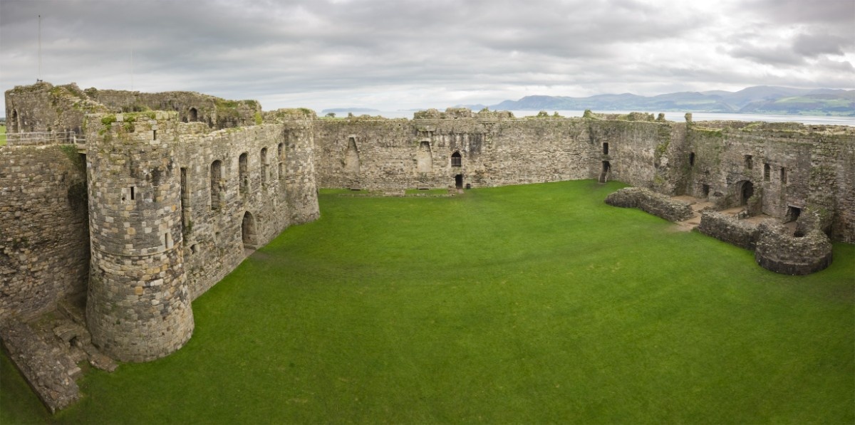 Inside the walls of Beaumaris Castle