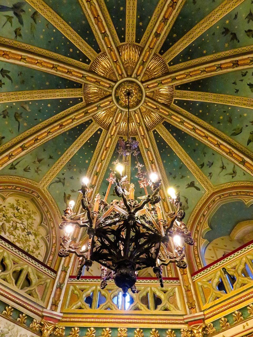 The decorative ceiling of Castle Coch