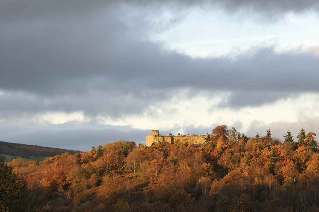 Chirk Castle through the autumn leaves