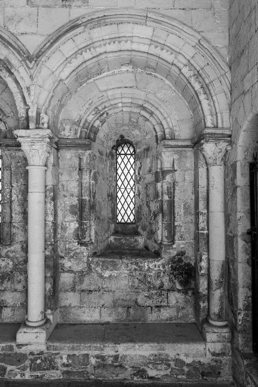 A wall and window inside Dover Castle