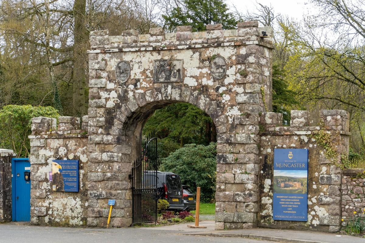 The entrance to Muncaster Castle 