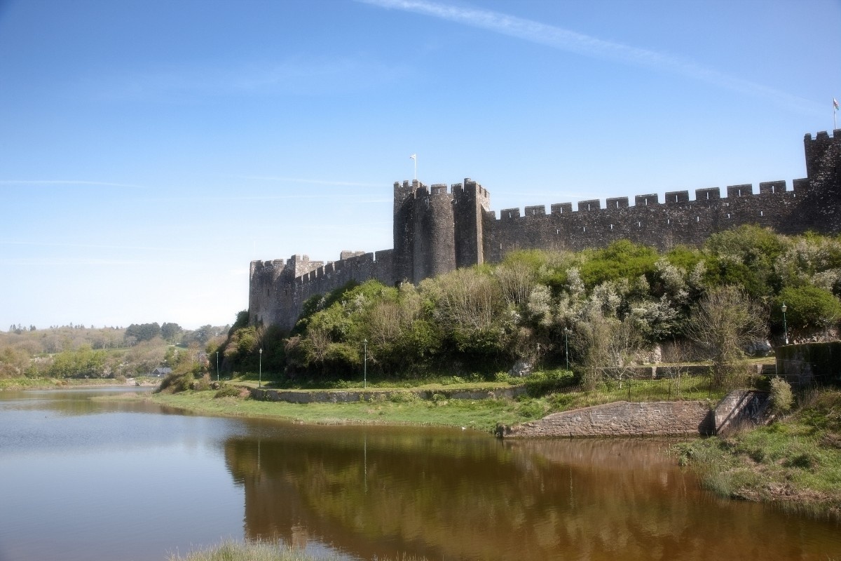 Pembroke Castle and its surrounding waters