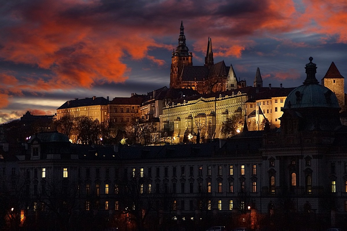 Prague Castle at night