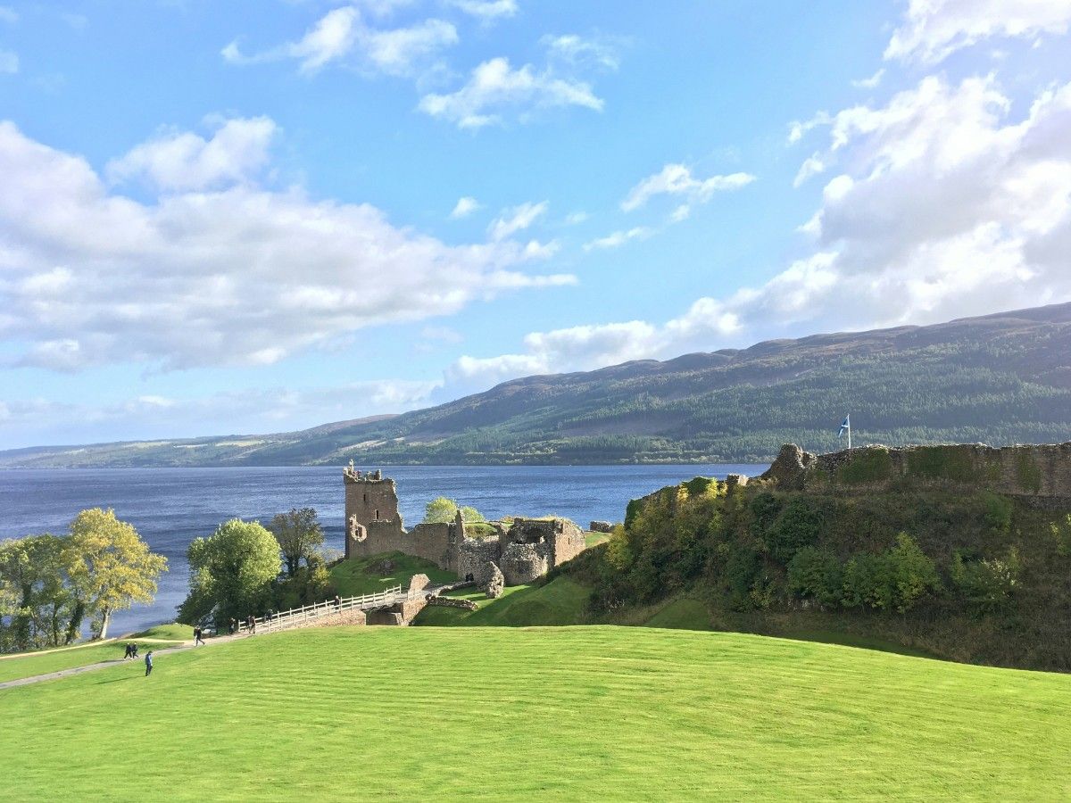 Urquhart Castle on a sunny day 