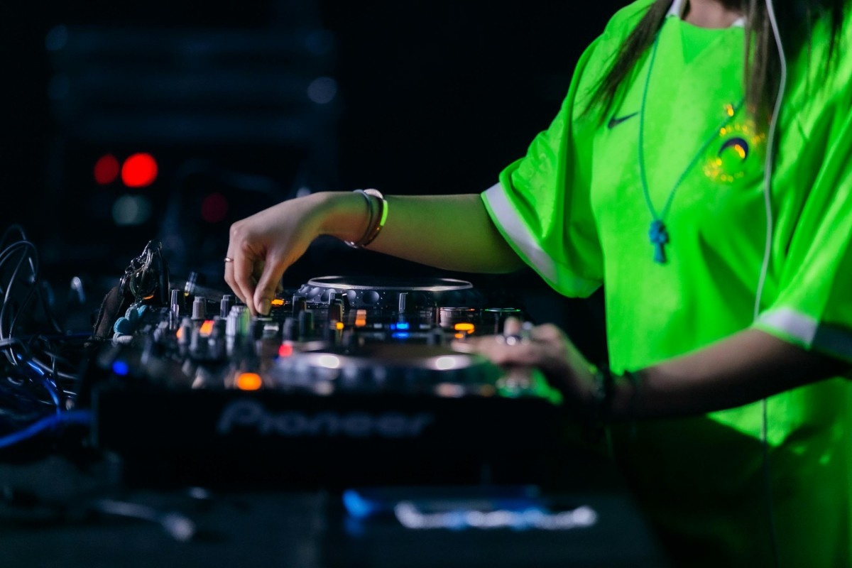 A DJ at Lindisfarne Festival