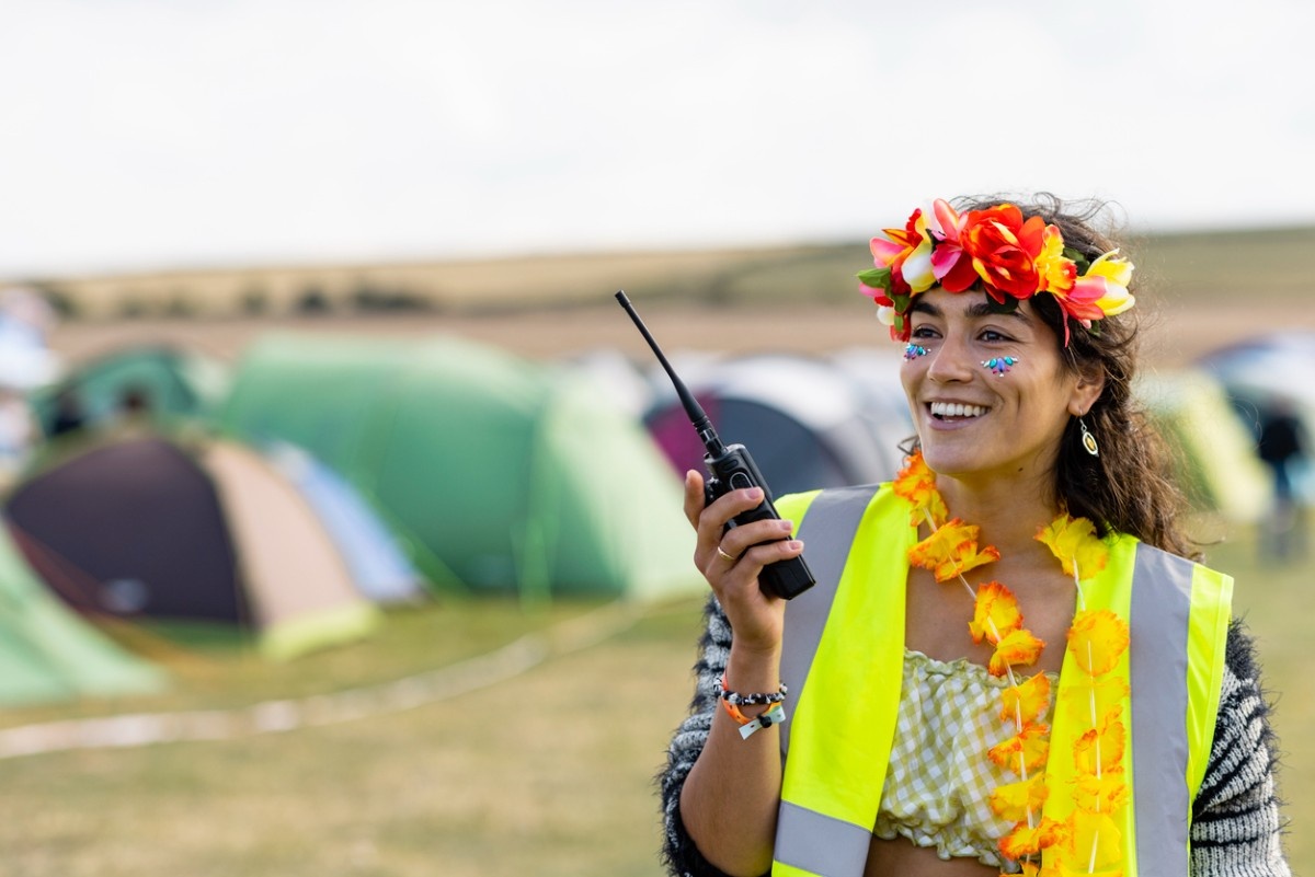 A volunteer at Houghton Festival 