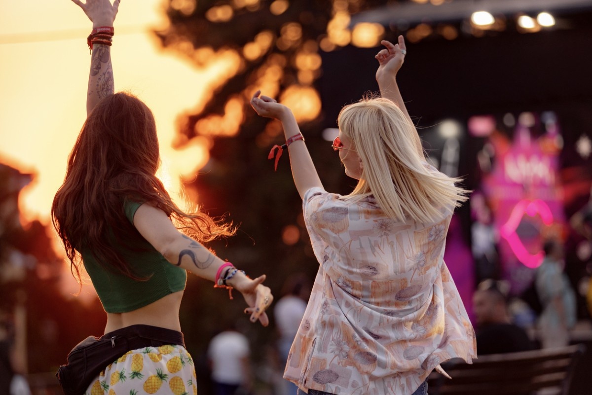 Two women dancing at Houghton