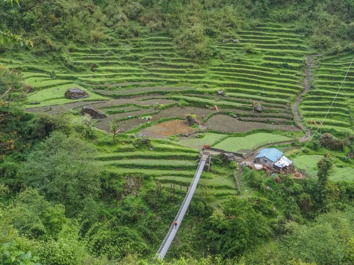 The farmland along the Annapurna Circuit