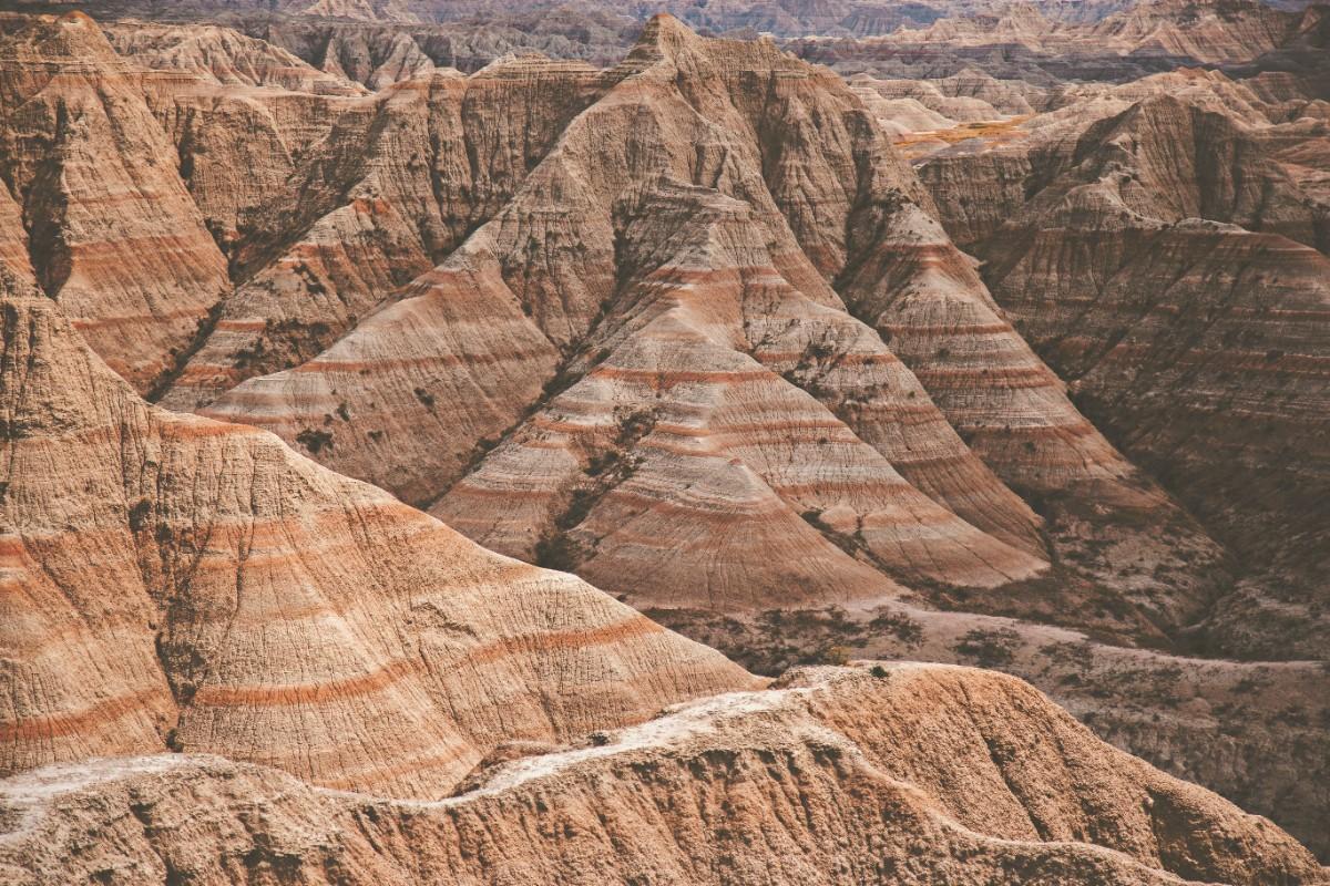 The rock formations of Badlands National Park