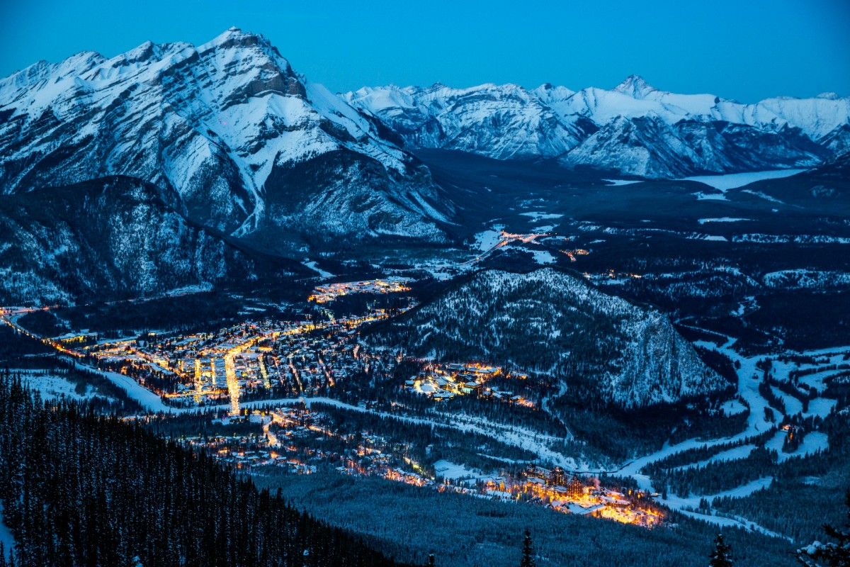 An image taken of Banff from above 