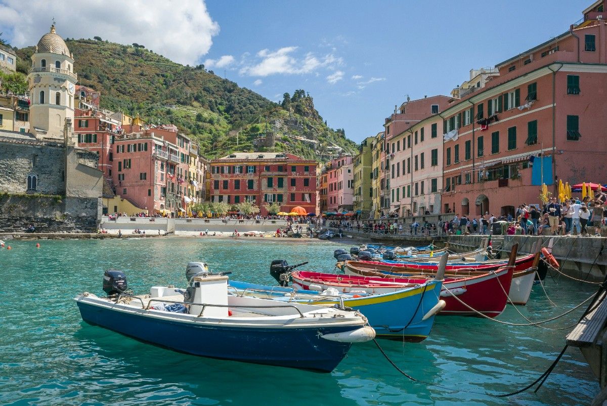 Boats moared on The Cinque Terre