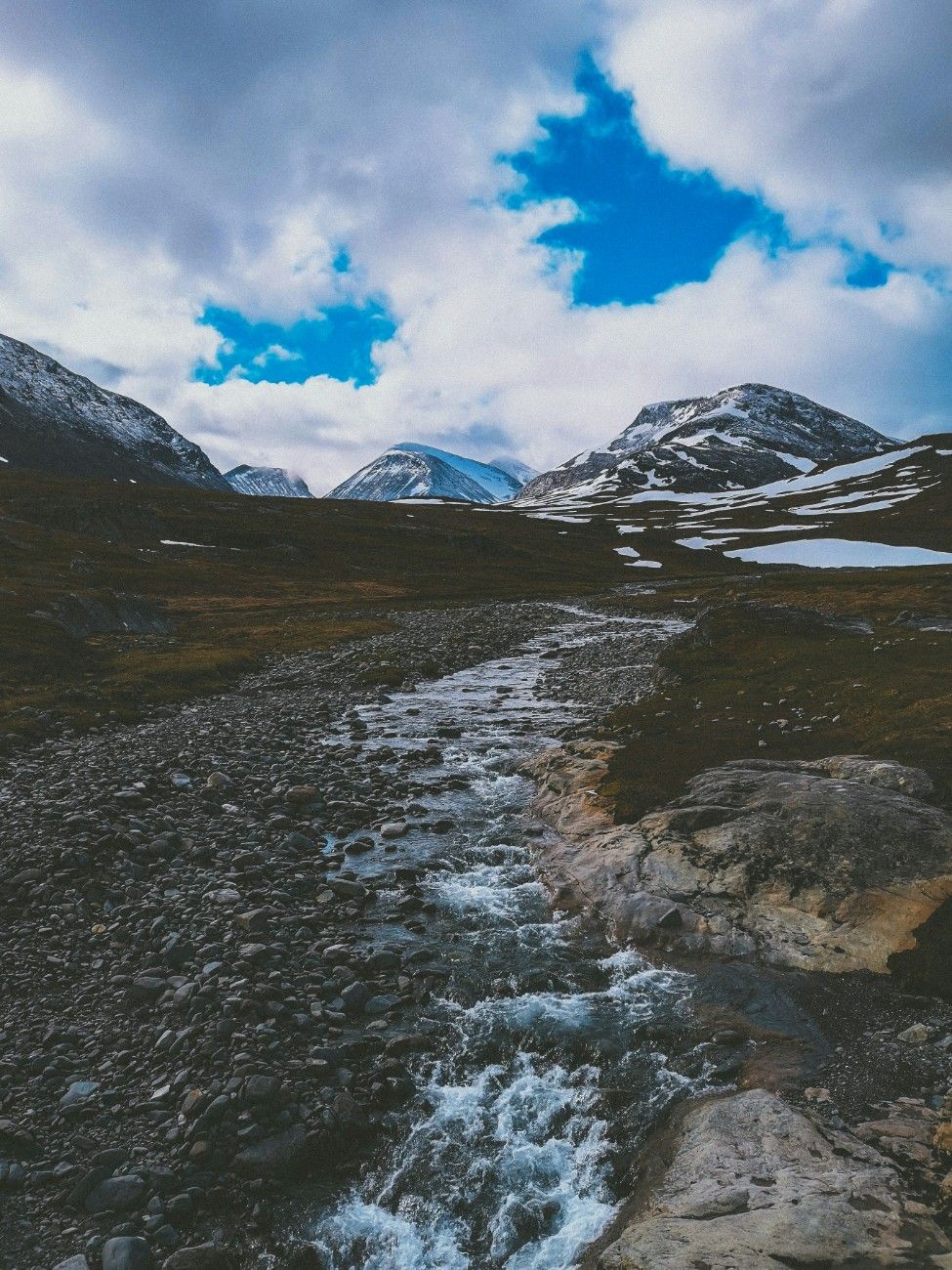 A stream on The Kungsleden Trail