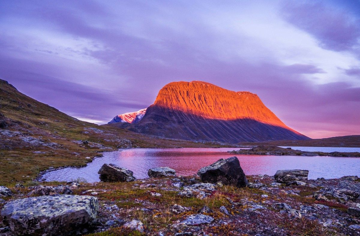 A mountain in the lapland circle of The Kungsleden Trail