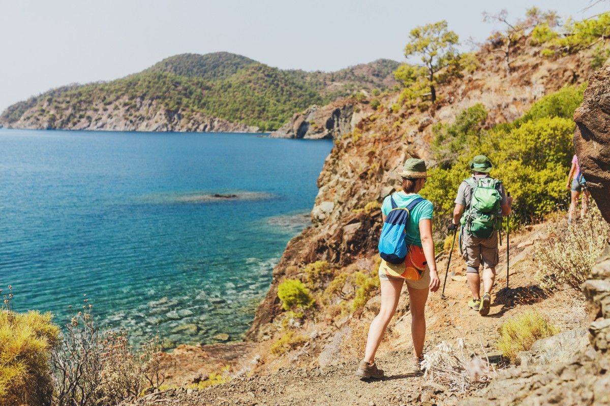 Two people hiking the Lycian Way