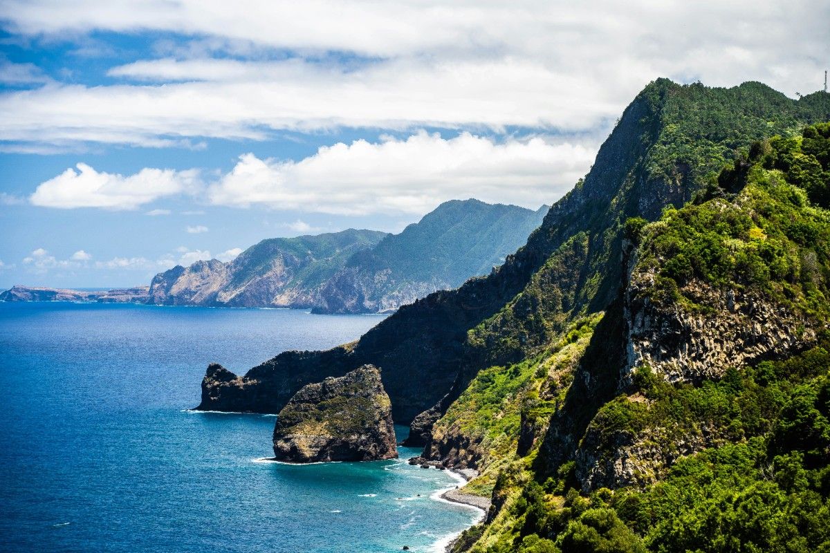 The green cliffs and landscape of Madeira