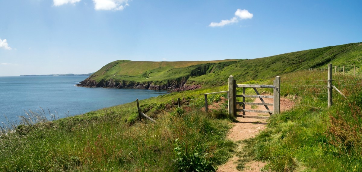 The Pembrokeshire Coast Path on a sunny day