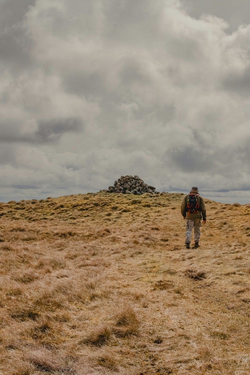 A man hiking the Pennine Way in Northumberland