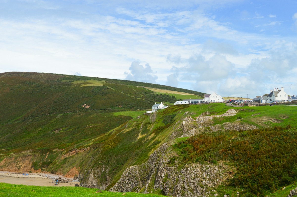 The village of Rhossili over the bay 