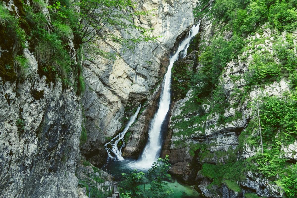 A waterfall in Triglav national park 