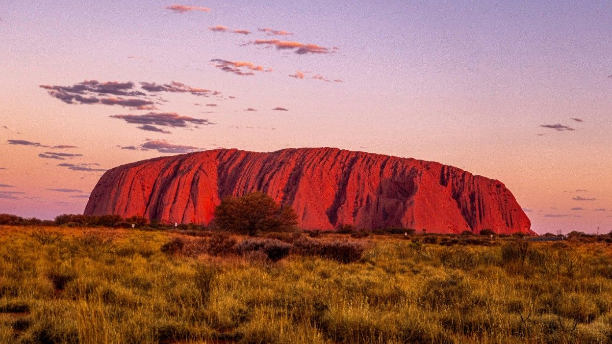 Uluru Mountain at sunset