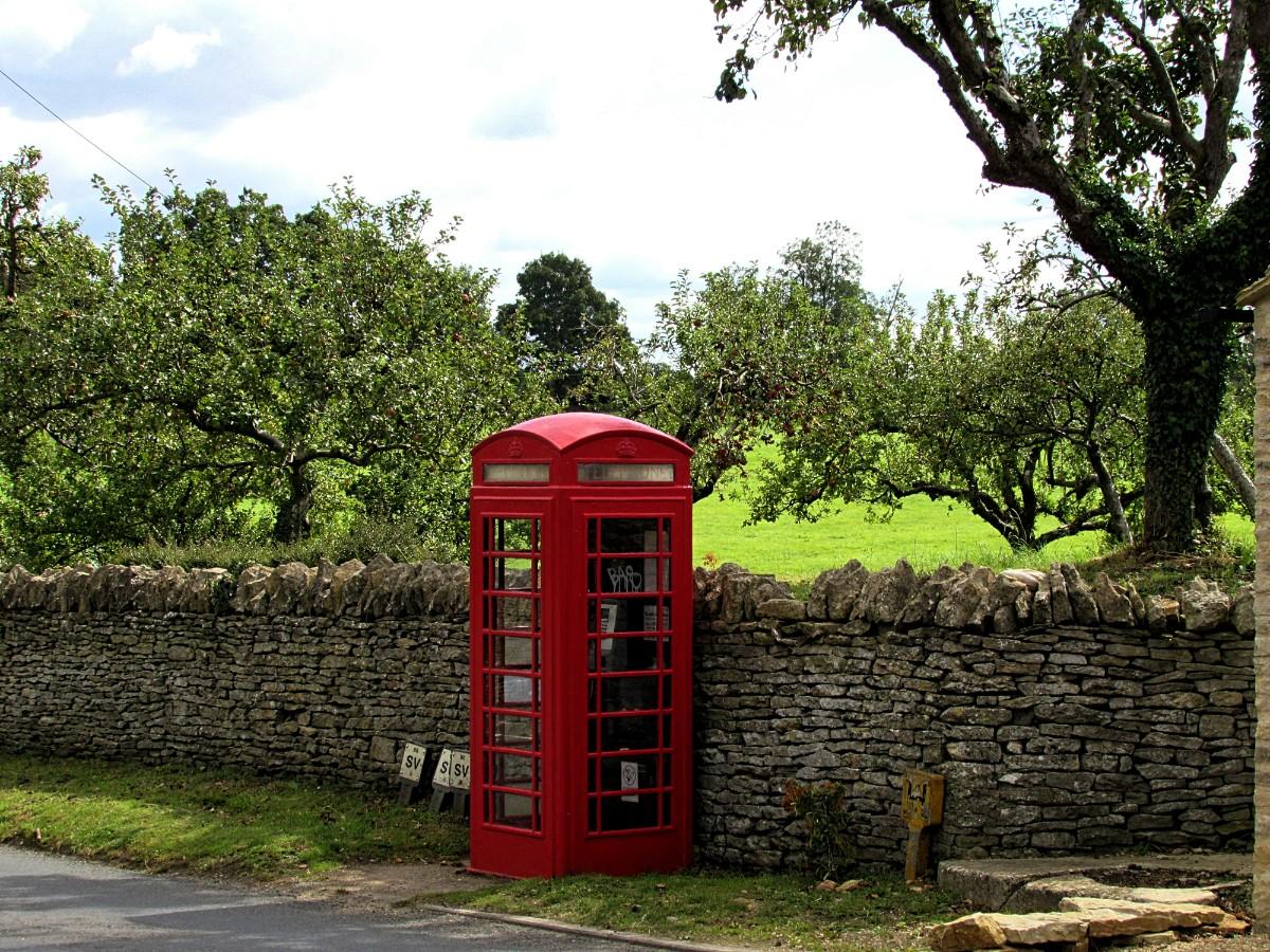 Old phone box in Bibury