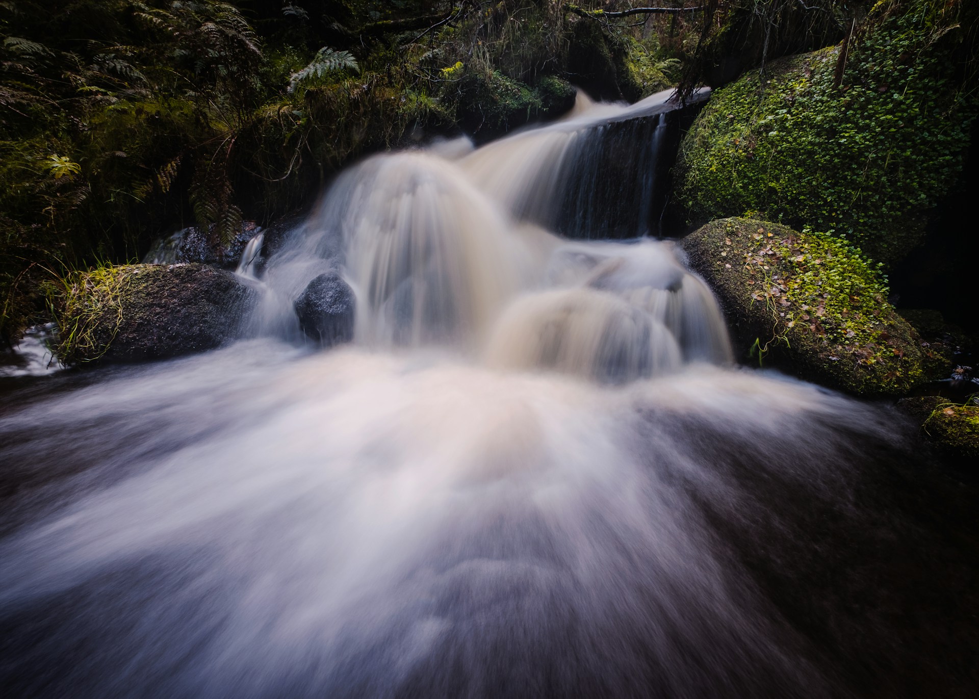 A waterfall in the village of Bakewell in the Peak District 