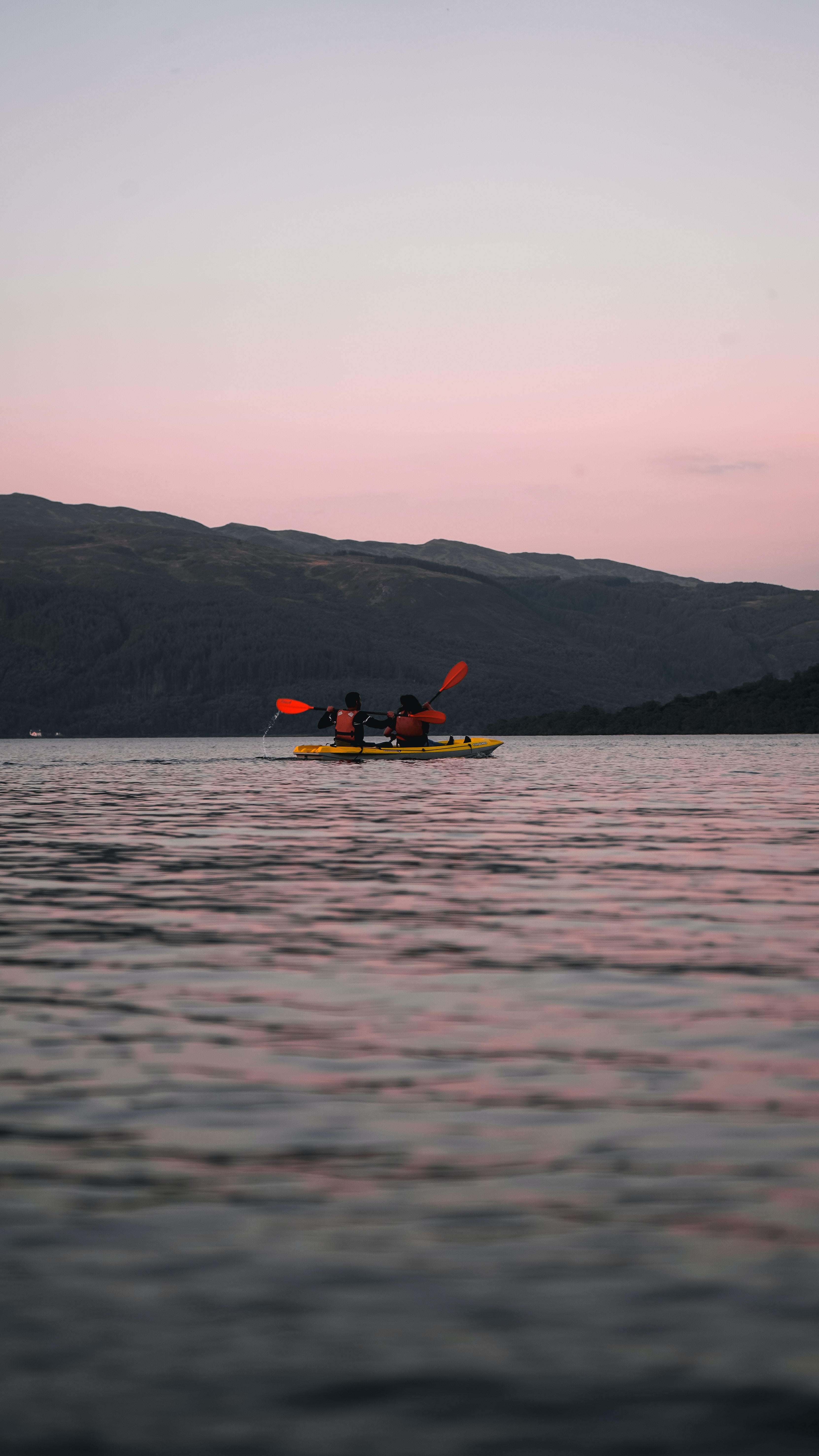 two people kayaking on loch lomond