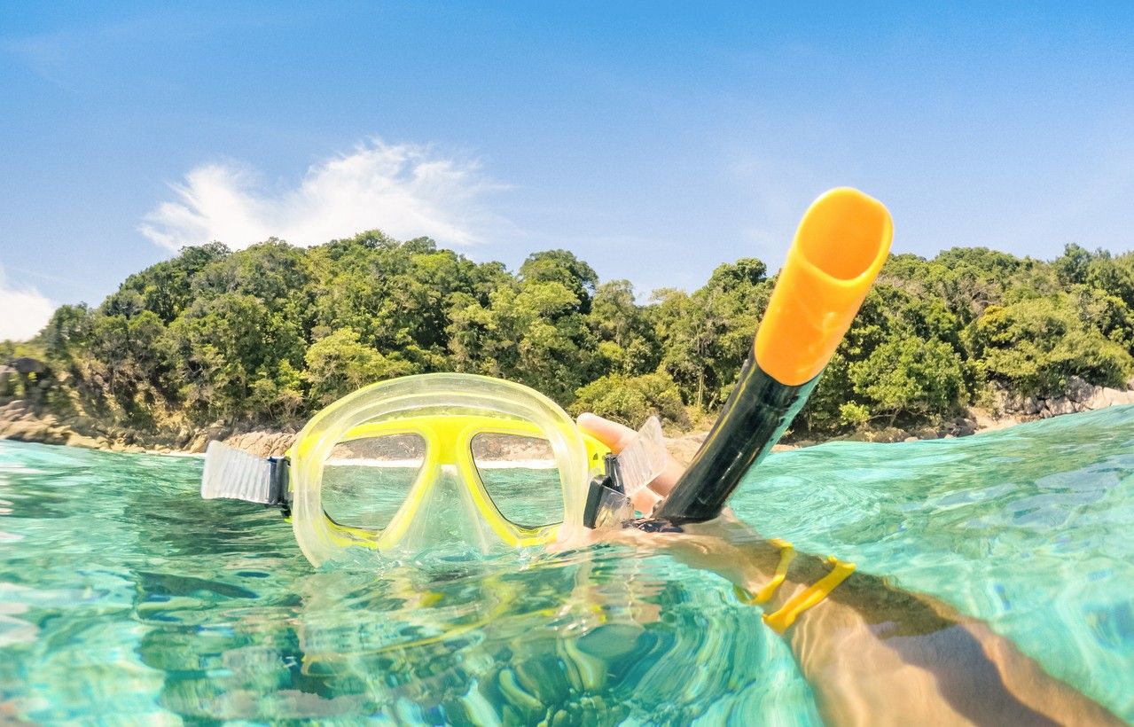 Couple snorkelling