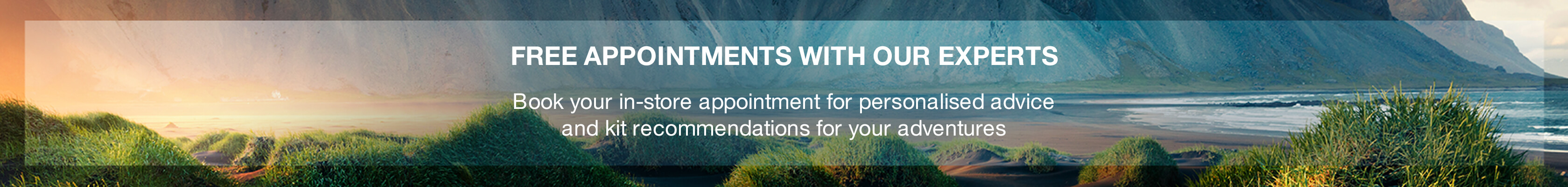 Book your free in-store appointment message on the nature ackground. 