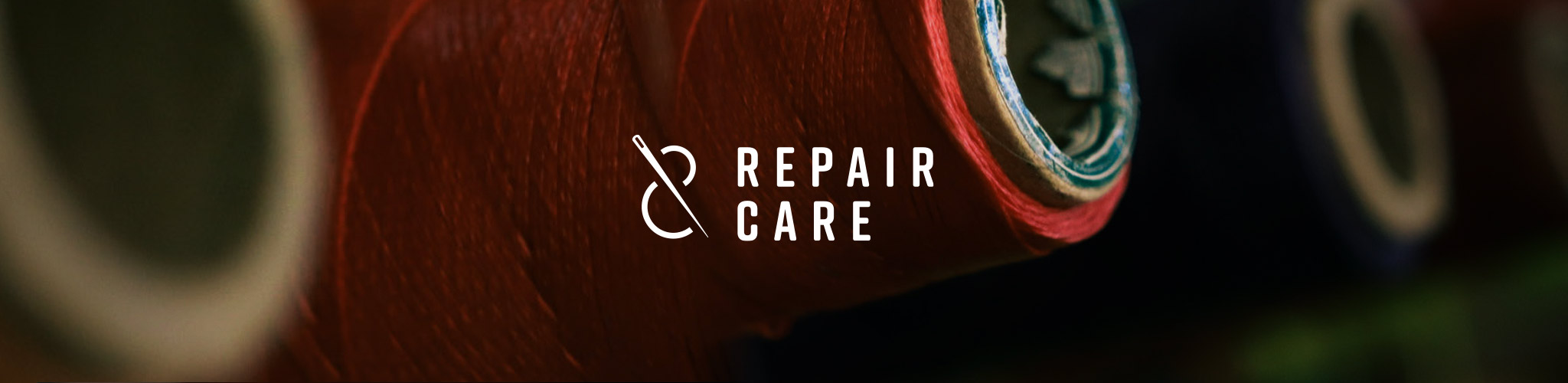 Repair & Care message on a thread background