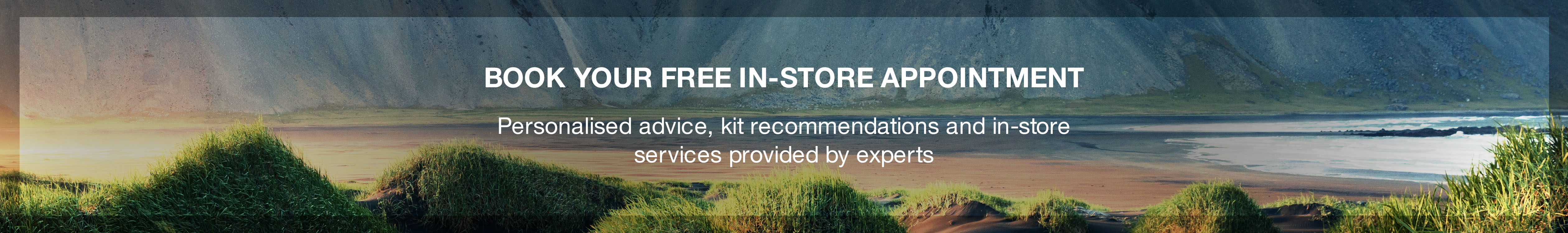 Book your free in-store appointment message on the nature ackground. 