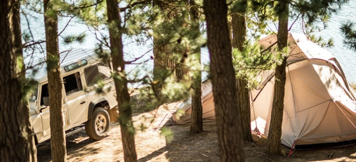 tent near a van