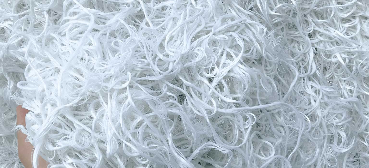 White thread from a recycle material